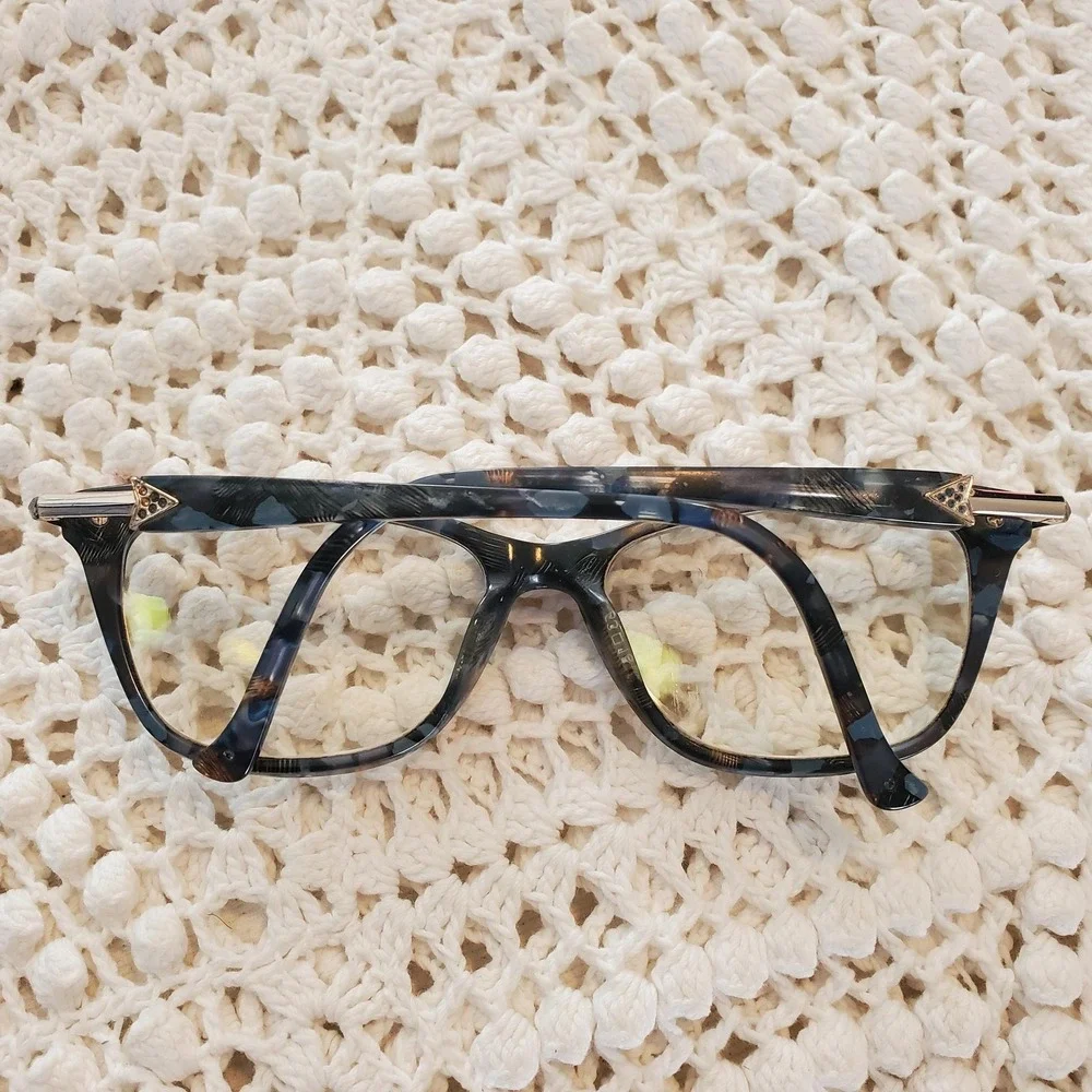 Tura R560 NAV Eyeglasses‎ Womens 55 16 135 Blue Tortoise Cat Eye Frames